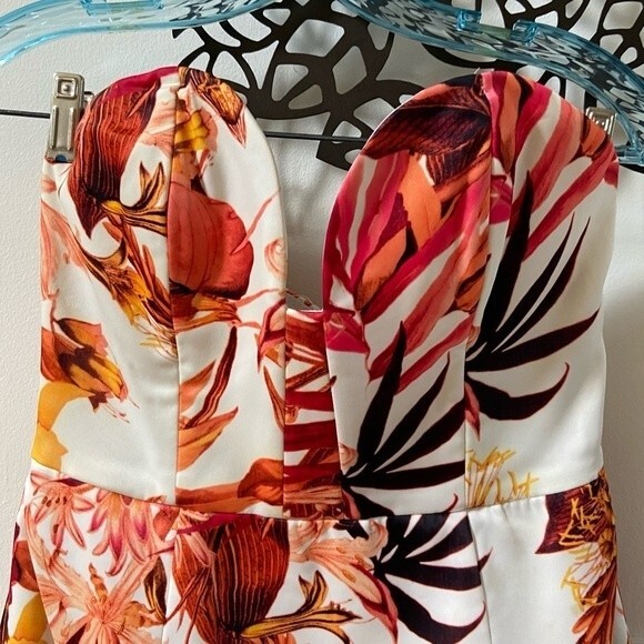 Cameo Empire Tropical Print Strapless Mini Dress M - Picture 6 of 15